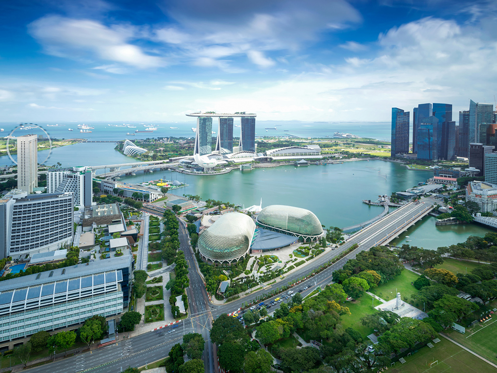 view of marina bay, cbd in singapore